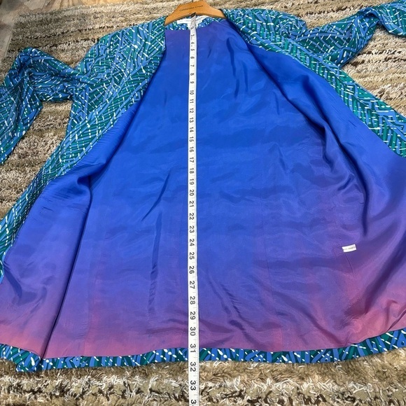 Anne Crimmins Umi Collection Silk Jacket Blazer Long Open Front size 12 Artsy - Picture 11 of 11